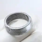 Muonionalusta meteorite carved ring, SIZE(US 13 ) meteorite ring, R2247