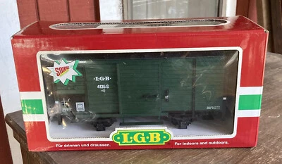 NIB LGB 41352 SINGLE AXLE FREIGHT WAGON W/ SOUND INDOORS OUTDOORS TRAIN BOX CAR