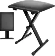 Piano Bench, Keyboard Bench X-Style Padded Adjustable Portable Stool Collapsible