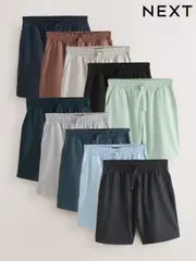 Black/Green/Blue/Multi Lightweight Joggers Shorts 10 Pack (AB3399) | $237