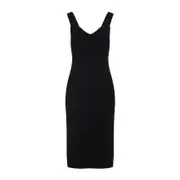 [Max Mara] Max Mara-Black Teak Compact Viscose Midi Dress-Donna M STAND