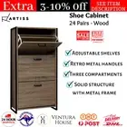 Artiss Shoe Cabinet Shoes Rack Storage Wooden Organizer Shelf Cupboard Metal New