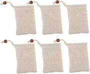 TOVINANNA 6pcs Soap Storage Bags Exfoliating Soap Pouch Mesh Bag Net Wooden Bead Bath Shower Dust-free Holder