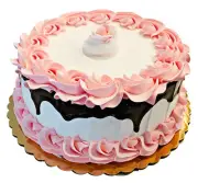DEZICAKES Fake Cupcakes & Cake Artificial Food Fake Peach ChocolatDrizzle Cake