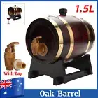 1.5L Oak Barrels Barrel Wine Barrels for Storage Wine Whiskey Spirits W/ Tap AU