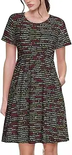 [SAAKE] Programmer Programming Code Print Versatile Daily Wear Dresses Casual Short Sleeve Dress for Summer with Pockets