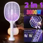 Safe Fly Swatter Handheld Mosquito Trap Lamp 2 in 1 Bug Zapper Outdoor