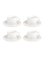 [Shervin Verkil] Prominence 4-Piece Bijou Cup & Saucer Set White