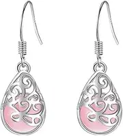 Earring Hoop,Nose Lip Rings,Stud Earrings,Womens Earrings, Women's Crystal Individual Colorful Stone Geometric Color Accessories Earrings Jewellery (Color : Pink, Size : One Size)