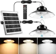 Outdoor Indoor Solar Pendant LED Light Motion Sensor Solar Shed Light w Remote
