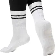 [COOLMATE GLOBAL] COOLMATE Pilates Socks with Grips for Women, Yoga Socks, Crew Non Slip Women for Workout, Barre, Pilates Gifts