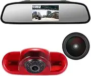 18 mm Lens Reversing Camera + 4.3 Inch Rear View Mirror, Brake Light Car Roof Reversing Camera Replacement for Opel Vivaro Surf Concept/Life/Combo/Vauxhall/Renault Trafic/Fiat Talento/Primastar Van