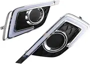 Foglights For Nissan For Sentra For Sylphy 2016-2019 Car LED Daytime Running Light DRL Fog Lamp Cover With Yellow Turn Signal Fog Lights Assembly(White Yellow Blue,B)
