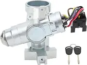 Grcfumo Ignition Lock Cylinder, 1053774 Steering Ignition Lock Housing with 2 Keys, Ignition Safety Lock for MK3 MK4 MK5