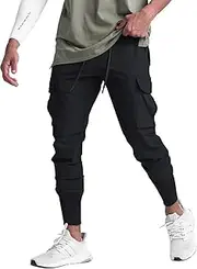[Surenow] Mens Running Jogger Pants Workout Athletic Sweatpants Lightweight Thin Quick Dry Tapered Hiking Pants Sports Pants
