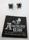 Alchemy Gothic 1977 Black Widow Spider Studs E169 England Pair of Earrings