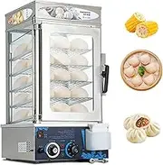 Electric Food Display Cabinet, 5-Layer Hot Food Display Cabinet Warmer,10-60 Minutes Timing, 30-110℃ Temperature Range, 360° Circulation Heating, Anti-Dry Burning, Independent Safety Switches Control