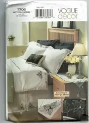 Vogue Sewing Pattern 7706 Embroidered Bedroom Accents Mary Jo Hiney