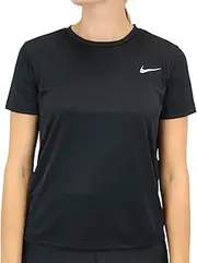 [Nike] Women's Miler Short-Sleeve Running Top, Black/Reflective Silver