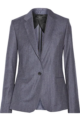 NWT Equipment Jay Wool Blazer in Blue Multi Size 6 $598