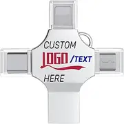 Custom OTG USB Flash Drive, Personalized 4-in-1 Multifunctional USB 3.0 Memory Stick Thumb Drive Pen Drive, Ideal for Business Events, Corporate Gifts and Promotional Giveaways (128 GB,100 PCS)