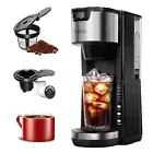 2024 Hot and Iced Coffee Maker Single Serve for K Cup and Ground Coffee, Iced...