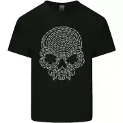 Skull of Chains Biker Motorcycle Motorbike Kids T-Shirt Childrens