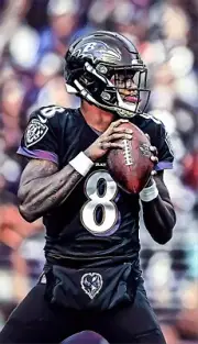 Classic Sports Prints - Baltimore Ravens Lamar Jackson -Ready2Hang - HUGE canvas