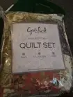 ANTIQUE COUNTRY PATCHWORK Twin (single) QUILT SET : FLORAL 100% COTTON BEDSPREAD