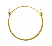 8WARE CAT6 Ultra Thin Slim Cable 0.25m / 25cm - Yellow Color Premium RJ45 Ethernet Network LAN UTP Patch Cord 26AWG for Data Only, not PoE
