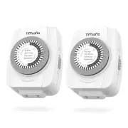 Indoor Mechanical Timers for Outlets, 2 Prong Plug in Outlet Daily Repeating Li