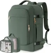 Carry on Backpack, Flight-approved Backpack for Traveling, 40L Peacock Green