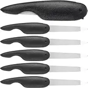 PLAFOPE 6pcs Mini Nail File Strips for Tools Portable Metal Nail File Set Curved Design for Nail Buffing and Manicure