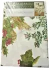 Christmas Winter Cloth Tablecloth Berries Holly Jacquard Printed 60" Round