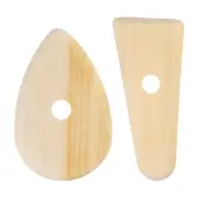 2pcs Pottery Ribs 10.3cm 11.7cm Wooden Clay Ceramic Sculpting Tool