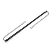 Bag Genuine Leather Chain Shoulder Straps Adjustable,Purse Silver Chain Black