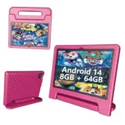 Kids Tablet 8GB+64GB, 10 Inch Android 14 Tablet for Kids 6000mAh with Pink