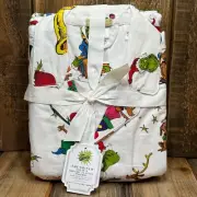 POTTERY BARN TEEN DR SEUSS THE GRINCH AND MAX FLANNEL PAJAMA SET SIZE S