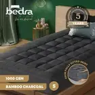 Bedra Bedding Bamboo Charcoal Pillowtop Mattress Topper Protector Cover Single