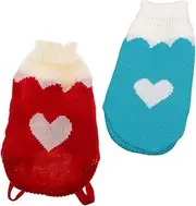 Milisten Elegant Turtleneck Pet Sweaters Set 2 Pcs Dog Cat Sweaters Soft Knit Winter Warmth for Daily Use