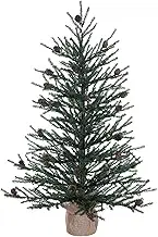 Vickerman 30" Caramel Pine Artificial Christmas Tree Unlit- Featuring 684 PVC Tips - Pine Cone Accented - Seasonal Indoor Home Decor with Decorative Burlap Base