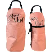 Cooking Apron Kitchen Baking Mother Daughter Set (2 Pcs) Mama Chef Plus Mini