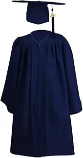 [ZALHIN] Kids Graduation Gown - Matte Graduation Gown for Kids | Children's Academic Dress, School Uniforms for Kids 2024