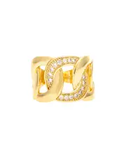 Rivka Friedman 18K Plated CZ Motif Ring