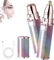 Orvanna precision eyebrow & facial trimmer,comfort 2 in 1 electric lady shaver,flawless,electric trimmer for face upper lip chin,with led light for women (Pink)