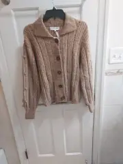 APIECE APART Brown Sabrina Mixed Stitch Alpaca Wool Cardigan Size XS NEW