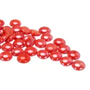 Glass Beads,36pcs Flat Glass Gemstone Light Red 0.44lbs Glass Pebbles