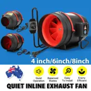 Sturdy 4" /6" /8" Silent Inline Fan for Duct Ventilation & Hydroponic Systems