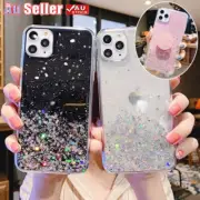 For iPhone 16 15 14 13 12 11 Pro Max XR 8 SE3 Glitter Shockproof Case Ring Cover