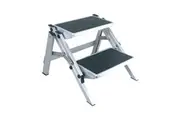 Aluminium Double Folding Caravan Step 2 Stage Portable - Off Road Camper Trailer